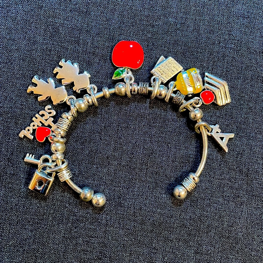 Teacher’s Charm Bracelet Silver and Enamel